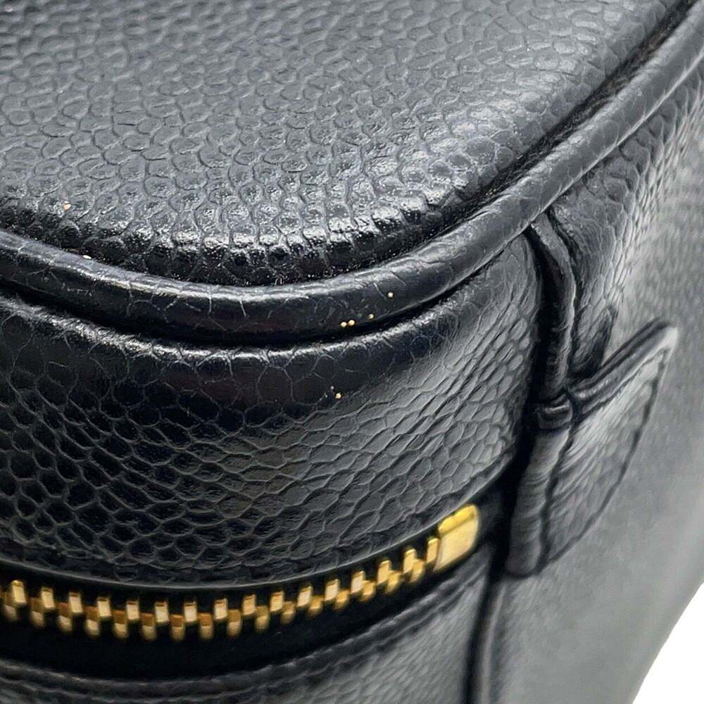CHANEL Black Caviar Leather Logo Pouch - Picture 9 of 16